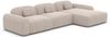 Ecksofa Barcelona L Form aus Samtstoff Kurz - Strukturstoff - beige - Rechts Bild 5