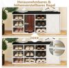 COSTWAY Schuhbank, mit Kissen & 9 Fächern, Schuhschrank für 9 Paar Schuhe Bild 3