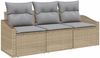 vidaXL Gartensofa-set mit Kissen 3 pcs Beige und Hellgrau Poly-Rattan 3355249 Bild 2