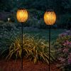 2x LED Solarleuchte, Metall, Schwarz Gold, H 90cm Bild 2