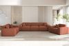 Sofa Designersofa CELES PREMIUM 2-Sitzer in Stoff Sven Rostbraun Bild 2