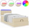 vidaXL Ottomane Bett mit Matratze & LEDs Creme 90x200 cm Stoff 3312448 Bild 5