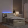 vidaXL Ottomane Bett mit Matratze & LEDs Creme 90x200 cm Stoff 3312448 Bild 3