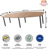 Rheinland Möbel Konferenztisch KONTI 280x130 cm – ovaler Besprechungstisch in Nussbaum mit graphitfarbenen Rundrohrfüßen & 2 Kabelauslässen, erweiterbarer Meetingtisch für 8–10 Personen, moderner XXL-Tisch fürs Büro Bild 3