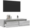 vidaXL TV-Schrank mit LED-Leuchten Grau Sonoma 100x35,5x25 cm 860243 Bild 5
