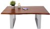 Couchtisch Baumkante massiv Akazie Nussbaum 100 x 70 cm U-Gestell silber INSA 80580997 Bild 2