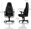 noblechairs ICON Gaming Stuhl Schwarz - Bürostuhl Ergonomisch Leder - Ergonomischer Schreibtischstuhl mit Rollen - Chefsessel Echtleder - Gaming Chair PC - Ergonomic Office Chair - Inklusive Kissen Bild 3