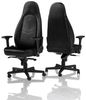 noblechairs ICON Gaming Stuhl Schwarz - Bürostuhl Ergonomisch Leder - Ergonomischer Schreibtischstuhl mit Rollen - Chefsessel Echtleder - Gaming Chair PC - Ergonomic Office Chair - Inklusive Kissen Bild 4