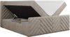Boxspringbett mit zwei Bettkästen, 7 Härtezonen Multipocket-Matratzen, dekoratives Kopfteil und Front, Doppelbett - PARIS DUO - 200 x 200 cm - Beige Stoff - H4 Bild 4