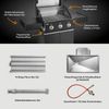 BURNHARD® Gasgrill 3-Brenner, 9,6 kW, Edelstahl-Stabbrenner, Piezo-Zündung, Edelstahlrost, große Grillfläche, Alu-Druckguss-Seitenteile – FRED Base - Schwarz - #947125 Bild 4