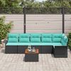 vidaXL Gartensofa-set mit Kissen 7 pcs Schwarz Poly-Rattan 3347340 Bild 3