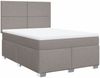 vidaXL Boxspringbett mit Matratze Taupe 160x200 cm Stoff 3292836 Bild 3