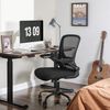 Songmics Bürostuhl mit hochklappbaren Armlehnen und Netzbespannung, ergonomisch, 360° Drehstuhl, verstellbare Lendenstütze, platzsparend, schwarz Bild 2