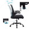 Songmics Bürostuhl mit hochklappbaren Armlehnen und Netzbespannung, ergonomisch, 360° Drehstuhl, verstellbare Lendenstütze, platzsparend, schwarz Bild 3