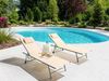 Gartenliege 2er Set SORONI mit Relaxfunktion Metall Beige Bild 3