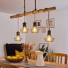 hofstein Pendelleuchte »Pomari« Hängelampe aus Metall/Holz/Kordel in Schwarz/Natur, ohne Leuchtmittel, 4xE27, mit Holzbalken im Retro/Vintage-Design, Höhe max. 173cm Bild 4