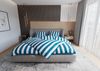 Mako Satin Bettwäsche Blocksteifen petrol blau 155x220 + 80x80 Bild 1