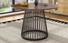 Runder Esstisch 80x80x76 cm, MDF Walnuss, schwarze Metallbeine Bild 3