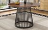 Runder Esstisch 80x80x76 cm, MDF Walnuss, schwarze Metallbeine Bild 3