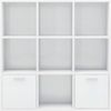 vidaXL Bücherregal Hochglanz-Weiß 98 x 30 x 98 cm Spanplatte [801122] Bild 5
