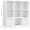 vidaXL Bücherregal Hochglanz-Weiß 98 x 30 x 98 cm Spanplatte [801122] Bild 3
