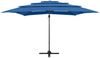 vidaXL Sonnenschirm mit Aluminium-Mast 4-lagig Azurblau 250x250 cm 313827 Bild 3