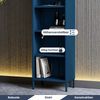Bücherregal Metall MARIO - 5 Ebenen, Industrie-Design | Standregal Stahl Metallregal Büro Wohnzimmer Arbeitszimmer, 180x50x35cm Dunkelblau Bild 4
