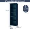 Bücherregal Metall MARIO - 5 Ebenen, Industrie-Design | Standregal Stahl Metallregal Büro Wohnzimmer Arbeitszimmer, 180x50x35cm Dunkelblau Bild 2