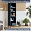 Bücherregal Metall MARIO - 5 Ebenen, Industrie-Design | Standregal Stahl Metallregal Büro Wohnzimmer Arbeitszimmer, 180x50x35cm Dunkelblau Bild 3