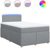 vidaXL Boxspringbett mit Matratze Hellgrau 120x200 cm Stoff 3288940 Bild 2