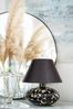 Tischlampe Glas bauchig gefleckt mit Lampenschirm schwarz Bild 2