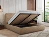 Bett mit Stauraum Polsterbett BENEA CLASSIC, Doppelbett mit Lattenrost Gepolstertes Kopfteil Gasdruckfeder Schlafzimmerbett Multipocket Matratze - 180 x 200 cm - Beige Plüsch - ELORI LUX Bild 3