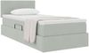 vidaXL Aufbewahrungsbett mit Matratze Hellgrau 90 x 190 cm Samt 3370665 Bild 3