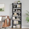Bücherregal, 7-stöckiges bücherregal Holz, Buch Regal, Hölzernes Standregal für Schlafzimmer, Wohnzimmer und Arbeitszimmer 24 x 60 x 182 cm Schwarz Bild 3