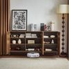 Flieks Sideboard mit 3 Türen Eichefarbe (1 St, 150x40x80 cm), Küchenschrank Wohnzimmer Kommode, verstellbare Einlegeböden Bild 3
