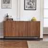 Flieks Sideboard mit 3 Türen Eichefarbe (1 St, 150x40x80 cm), Küchenschrank Wohnzimmer Kommode, verstellbare Einlegeböden Bild 2