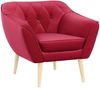 Sofa, Skandinavischer Stil, Holzbeine - PIRS - 1 Sitzer - Rot - Velours Bild 2