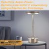 ZMH Nachttischlampe Kabellos Tischlampe Akku - LED Tischleuchte Touch Dimmbar Lampe mit USB Aufladbar Batterie Tischlampen Nickel für Modern Fensterbank Wohnzimmer Kinderzimmer Schlafzimmer Bild 4