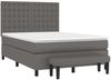 vidaXL Boxspringbett mit Matratze Grau 140x190 cm Kunstleder Bild 3