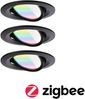 Paulmann 92437 LED Einbauleuchte Nova Coin 3er-Set Zigbee RGBW Schwarz matt Bild 1