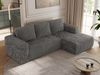 Ecksofa mit Schlaffunktion, Bettkasten und losen Kissen für das Wohnzimmer - TRENTINO - Dunkelgrau Cord - rechts Bild 4