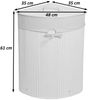 Eckwäschekorb HWC-C21, Laundry Wäschebox Wäschesammler Wäschebehälter, Bambus 61x48x35cm 50l ~ naturfarben Bild 3