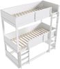 Merax Etagenbett umwandelbares Kinderbett Dreierbett 90x200cm mit 2 Set Lattenrost, Weiß Bild 5