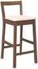 vidaXL Barhocker mit Kissen 2 Stk. Braun Massivholz Gummibaum 4102584 Bild 4