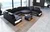 Mini Sofa Asti in Leder - Echtleder - schwarz-weiß - Rechts Bild 3