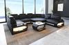 Mini Sofa Asti in Leder - Echtleder - schwarz-weiß - Rechts Bild 2