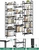 Bücherregale, Standregale, Regal mit 17 Fachböden, 6 Etagen, Verstellbarer Abstand, 24 x 152 x 186 cm, Tragfähigkeit 340 kg, Wohnzimmer, Büro, Schwarz mit Holzmaserung Bild 4