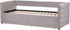 Tagesbett mit Stauraum Samtstoff MARRAY 90x200 cm Hellgrau Bild 4