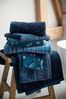 PIP Studio Duschtuch Tile de Pip Dark Blue 70x140 cm Jacquard Frottee Ornamente blau Bild 5