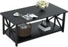 Wohnzimmertisch mit Stauraum 100cm Industrie Schwarz Rustikales Design Bild 1